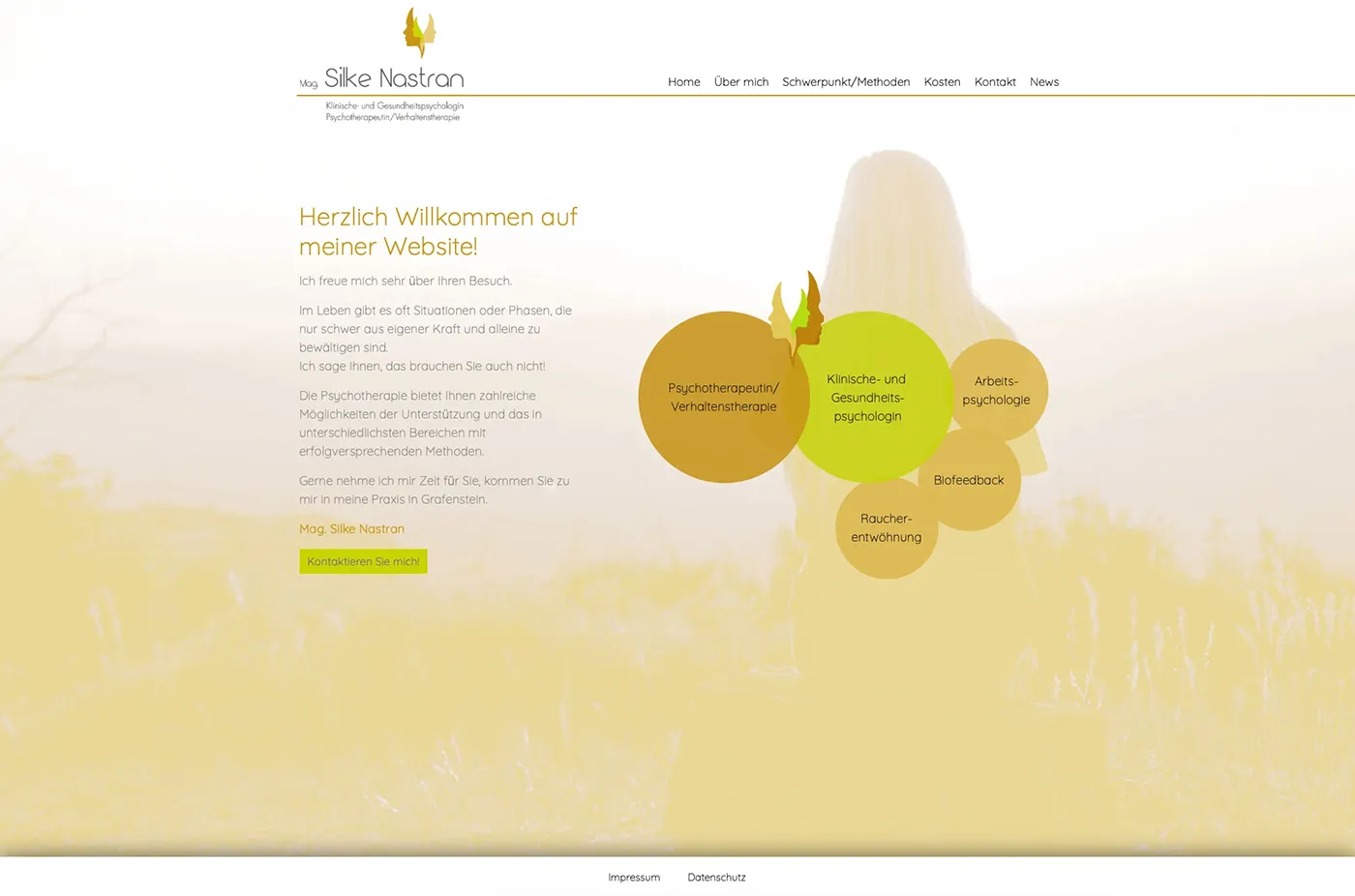 Desktop-Ansicht der Praxis-Website von Silke Nastran