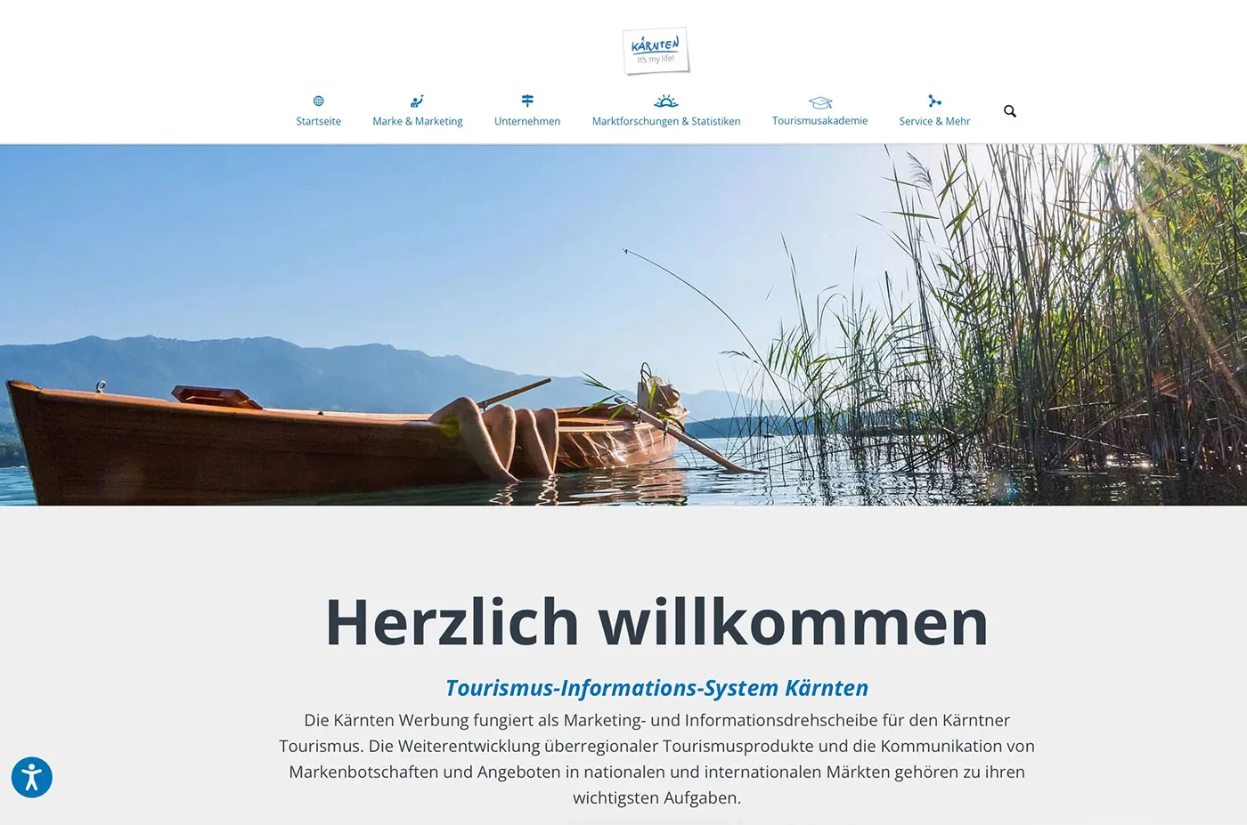Desktop-Ansicht des B2B-Portals von Kärnten Werbung